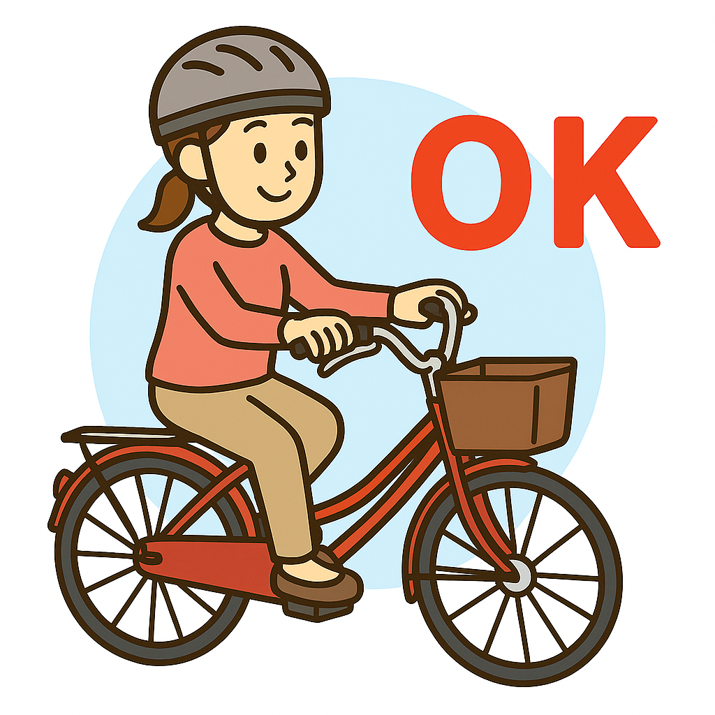 補償開始（自転車アイコン）